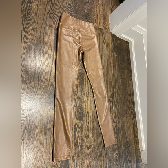 7 For All Mankind faux leather leggings - brown, size XS - Picture 2 of 3